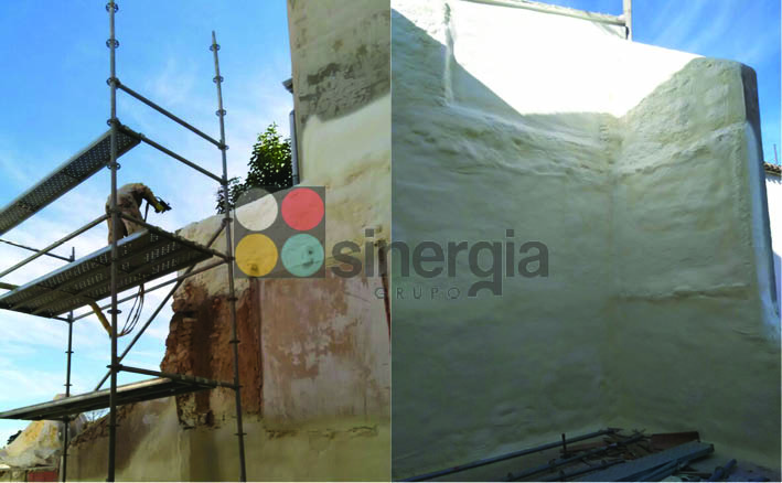 Proyección de poliuretano para fachadas y paredes en benimantell